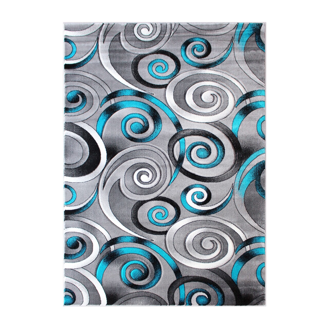 Masada Rugs DaVinci Collection Contemporary Woven Area Rug with Hand Carved Overlapping Swirls - Design D414